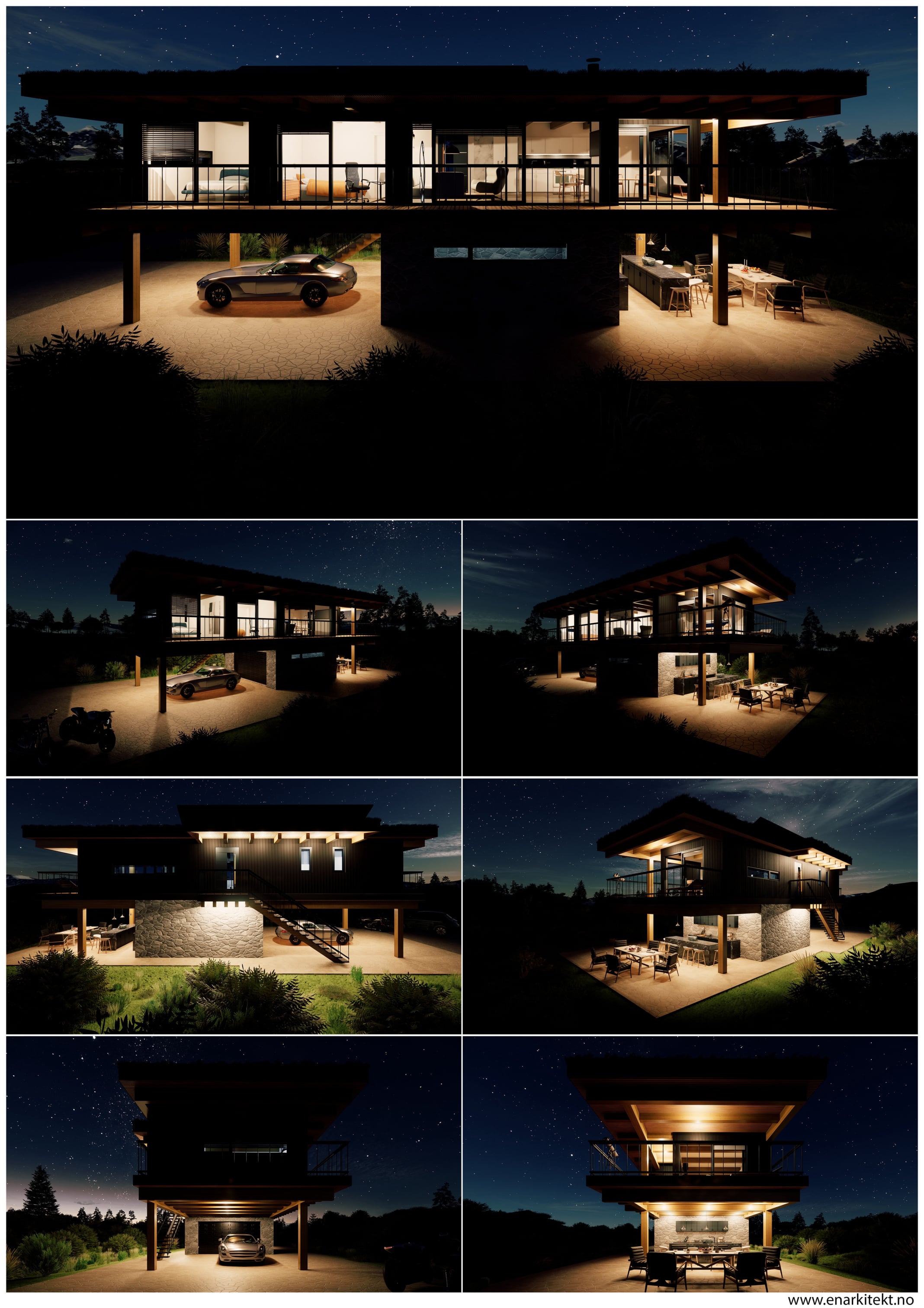 Recreational building in nature - Exterior night
