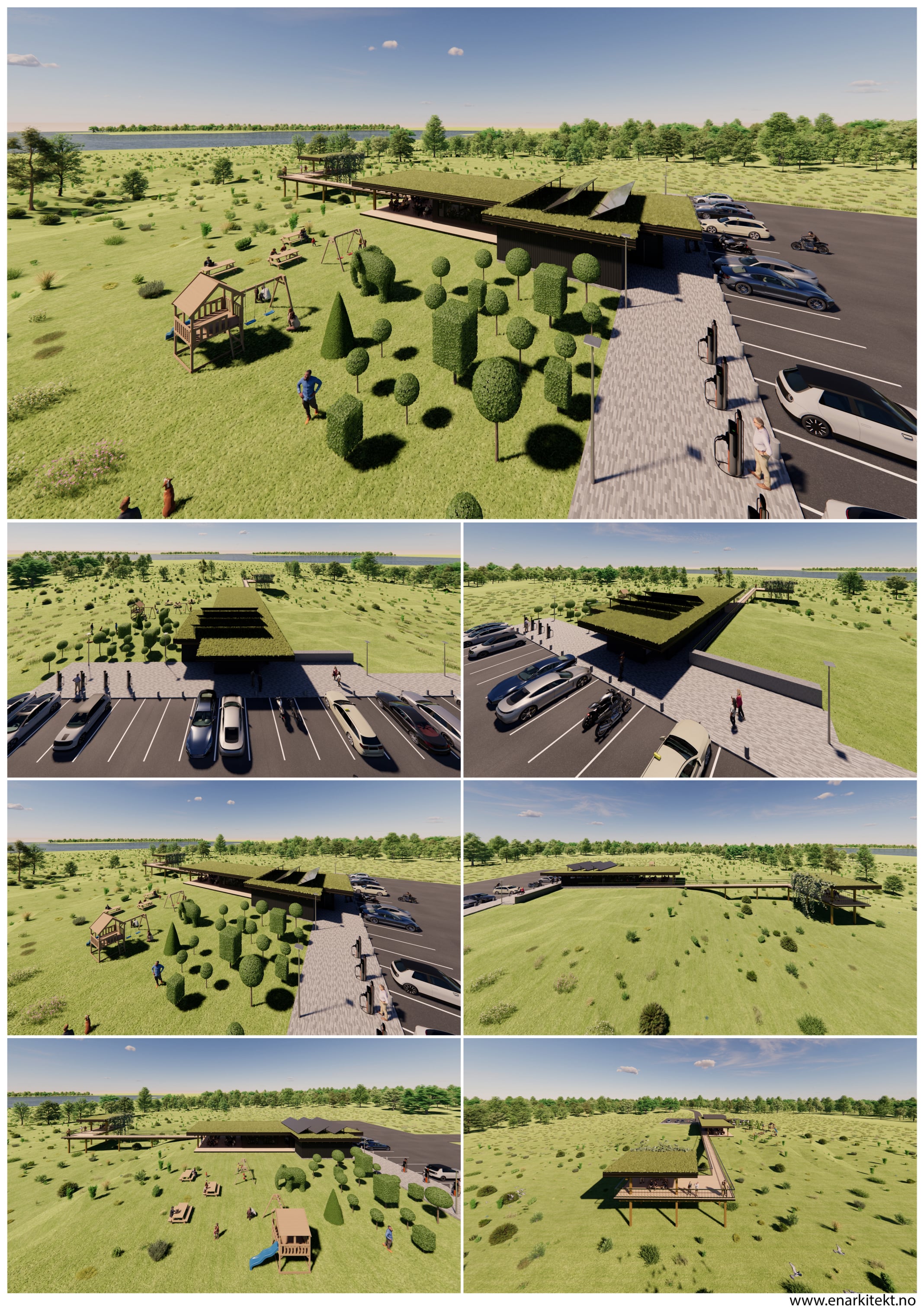 Roadside restaurant, cafe, restaurant, observation deck, Exterior day 