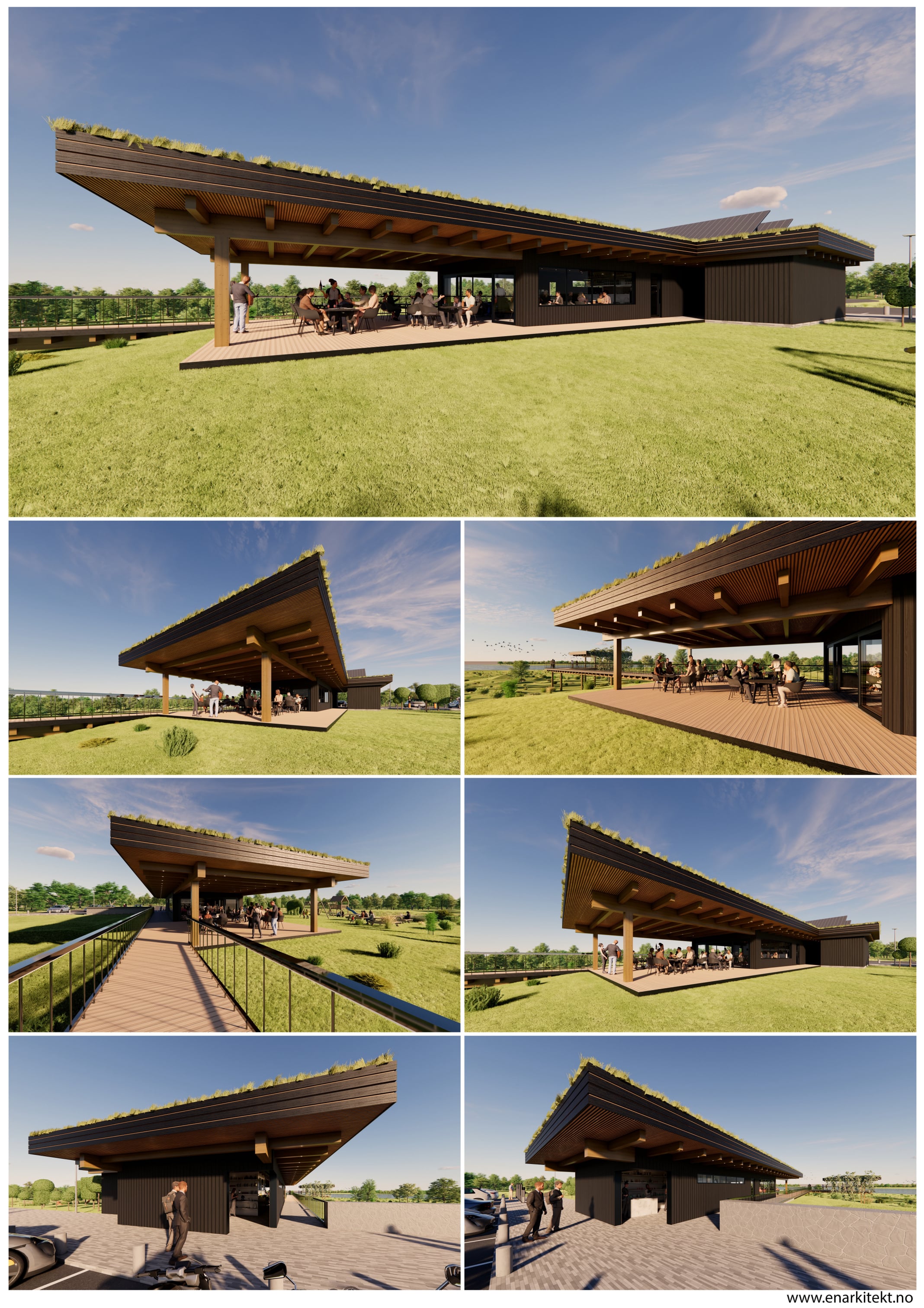 Roadside restaurant, cafe, restaurant, observation deck, Exterior day 