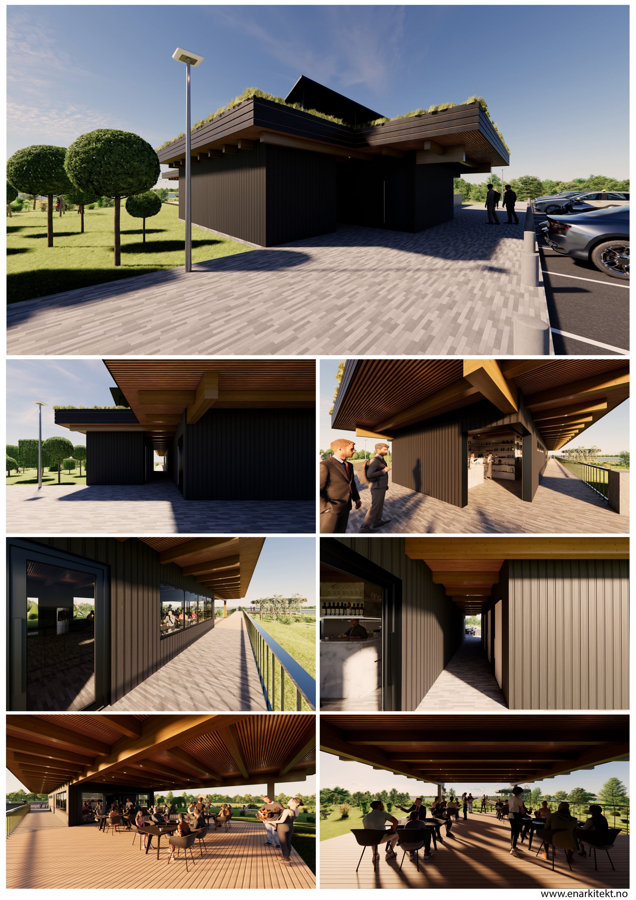 Roadside restaurant cafe restaurant observation deck day 