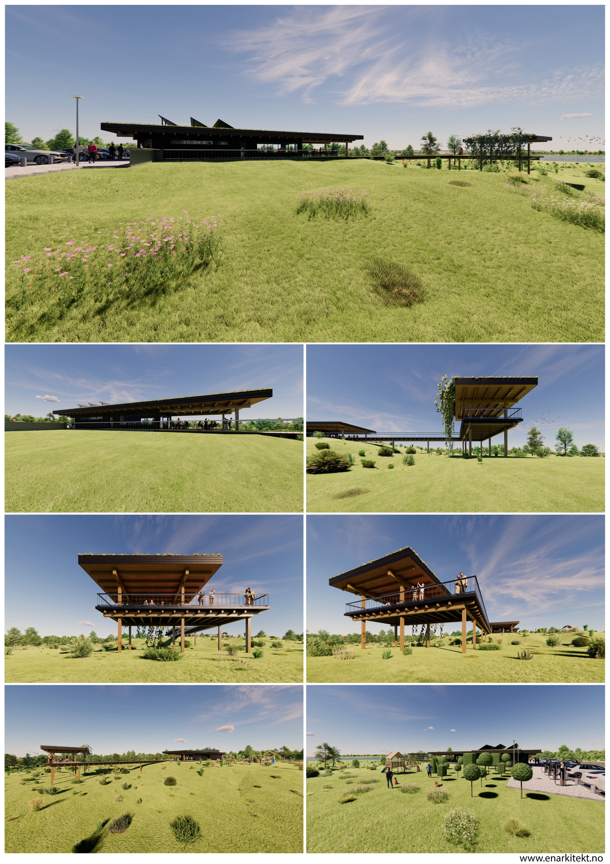 Roadside restaurant cafe restaurant observation deck day 